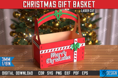 Christmas Gift Basket Laser Cut | Gift Basket with Handle Product Image 1