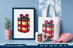 Christmas Gift Box SVG Illustration | Holiday Clipart Product Image 2