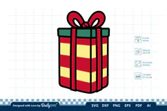 Christmas Gift Box SVG Illustration | Holiday Clipart Product Image 1