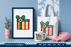 Christmas Gift Box SVG Illustration | Holiday Clipart Product Image 2