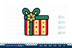 Christmas Gift Box SVG Illustration | Holiday Clipart Product Image 1