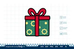 Christmas Gift Box SVG Illustration | Holiday Clipart Product Image 3