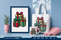Christmas Gift Box SVG Illustration | Holiday Clipart Product Image 1