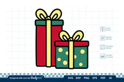 Christmas Gift Box SVG Illustration | Holiday Clipart Product Image 3