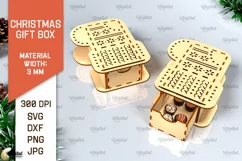 Christmas Gift Box Laser Cut. 3D Favor Box SVG Design Product Image 1