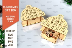 Christmas Gift Box Laser Cut. 3D Favor Box SVG Design Product Image 1