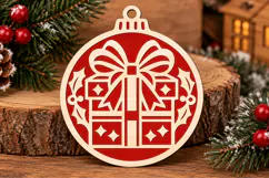 Christmas Gift Box Ornament Laser Cut SVG Product Image 2
