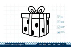 Christmas Gift Box SVG Illustration | Holiday Clipart Product Image 1