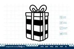 Christmas Gift Box SVG Illustration | Holiday Clipart Product Image 1