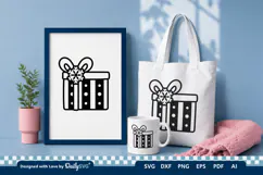 Christmas Gift Box SVG Illustration | Holiday Clipart Product Image 2