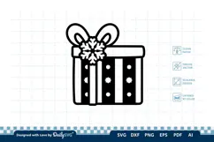 Christmas Gift Box SVG Illustration | Holiday Clipart Product Image 1