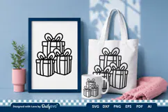 Christmas Gift Box SVG Illustration | Holiday Clipart Product Image 2