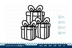 Christmas Gift Box SVG Illustration | Holiday Clipart Product Image 1
