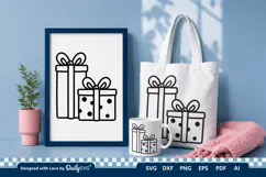 Christmas Gift Box SVG Illustration | Holiday Clipart Product Image 1