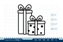 Christmas Gift Box SVG Illustration | Holiday Clipart Product Image 3