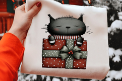 Christmas Gift Box With Cat Clipart Product Image 2