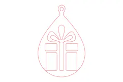 Christmas Gift Box Wooden Ornament Laser Cut Product Image 2