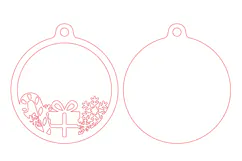 Christmas Gift & Candy Cane Ornament SVG Product Image 4