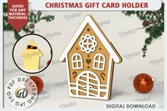 Christmas Gift Card Holder Laser Cut. Christmas Gift SVG Product Image 1
