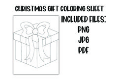 Christmas Gift Coloring Sheet for Kids Product Image 1
