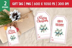 Merry Christmas Gift Tags Printable Templates PNG Ornament Product Image 1