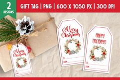 Merry Christmas Gift Tags Printable Templates Wreath Product Image 1
