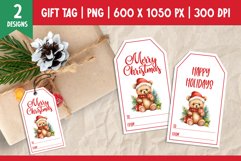 Merry Christmas Gift Tags Printable Templates Teddy Bear Product Image 1