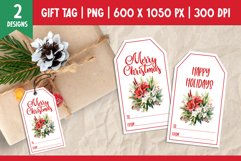 Merry Christmas Gift Tags Printable Templates Wreath Product Image 1