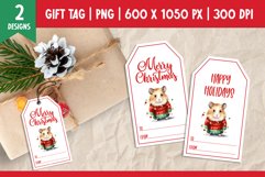 Merry Christmas Gift Tags Printable Templates PNG Hamster Product Image 1