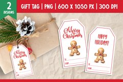 Merry Christmas Gift Tags Printable gingerbread man PNG Product Image 1