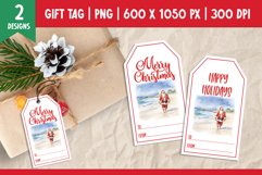 Merry Christmas Gift Tags Printable Template Santa Claus Product Image 1
