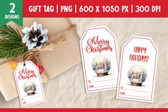 Merry Christmas Gift Tags Printable Template Snow Globe Product Image 1