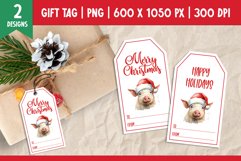 Merry Christmas Gift Tags Printable Template Pig Product Image 1