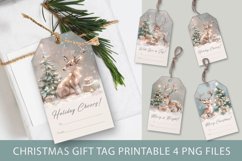 Christmas gift tag, Christmas card, reindeer gift tag Product Image 1