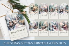 Christmas gift tag, xmas gift tag, christmas train gift tag Product Image 1