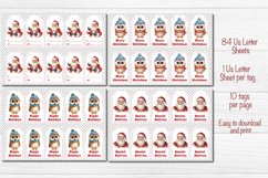 Christmas Gift Tags Bundle Christmas tag printable PNG with watercolor Santa and cute Owl printable Design. The Bundle contains 84 tags individually, 84 us letter sheets per tag with 10 gift tags.