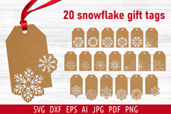 Christmas gift tag bundle svg Paper snowflake svg Xmas svg Product Image 1