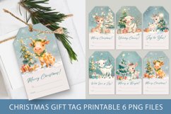 Christmas gift tag, christmas animal gift tag, xmas card Product Image 1