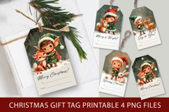 Christmas gift tag, elf gift tag, xmas gift tag Product Image 1
