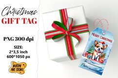 Christmas Gift Tags.Christmas Dog labels watercolor design Product Image 1