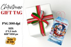 Christmas Gift Tags.Christmas Dog labels watercolor design Product Image 1