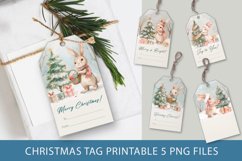 Christmas gift tag, xmas gift tag printable, bunny gift tag Product Image 1
