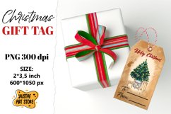 Christmas Gift Tag. Christmas tree watercolor design Product Image 1