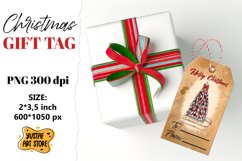 Christmas Gift Tag. Christmas tree watercolor design Product Image 1