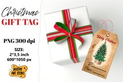 Christmas Gift Tag. Christmas tree watercolor design Product Image 1