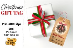 Vintage Christmas Gift Tag. Pine cone illustration Product Image 1