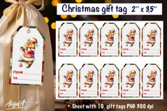 Christmas gift tag, Christmas animal images, cute capybara Product Image 1