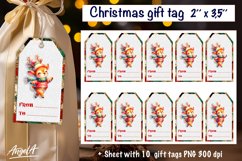 Christmas gift tag, Christmas animal images, baby deer Product Image 1