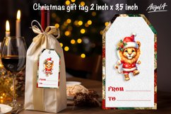 Christmas gift tags, funny Christmas animal lion PNG Product Image 2