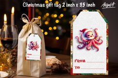 Christmas gift tags, funny Christmas cute octopus sea animal Product Image 2